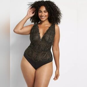 Metallic Lace Bodysuit By Lane Bryant NWT Size 26/28